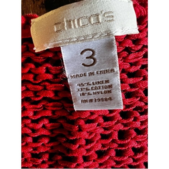 Chicos size 3 red knit sweater - Picture 7 of 12